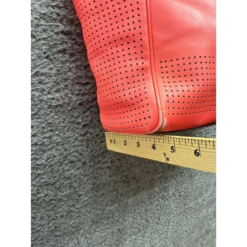 Coach Restored Legacy Perforated Leather Candace Carryall Tote Bag Coral 22390 - Picture 13 of 14
